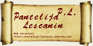 Pantelija Leščanin vizit kartica